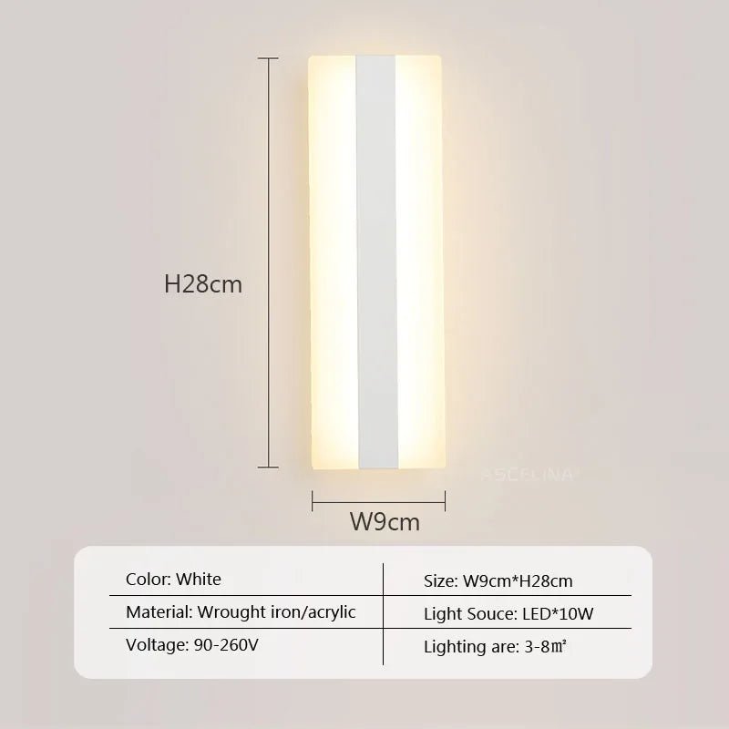 DecorBites™ LED Metal Acrylic Wall Light for Modern Minimalist Decor