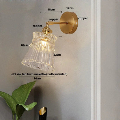 DecorBites™ Clear Glass LED Wall Lamp Pull Chain Switch Modern Luxury Home Decor