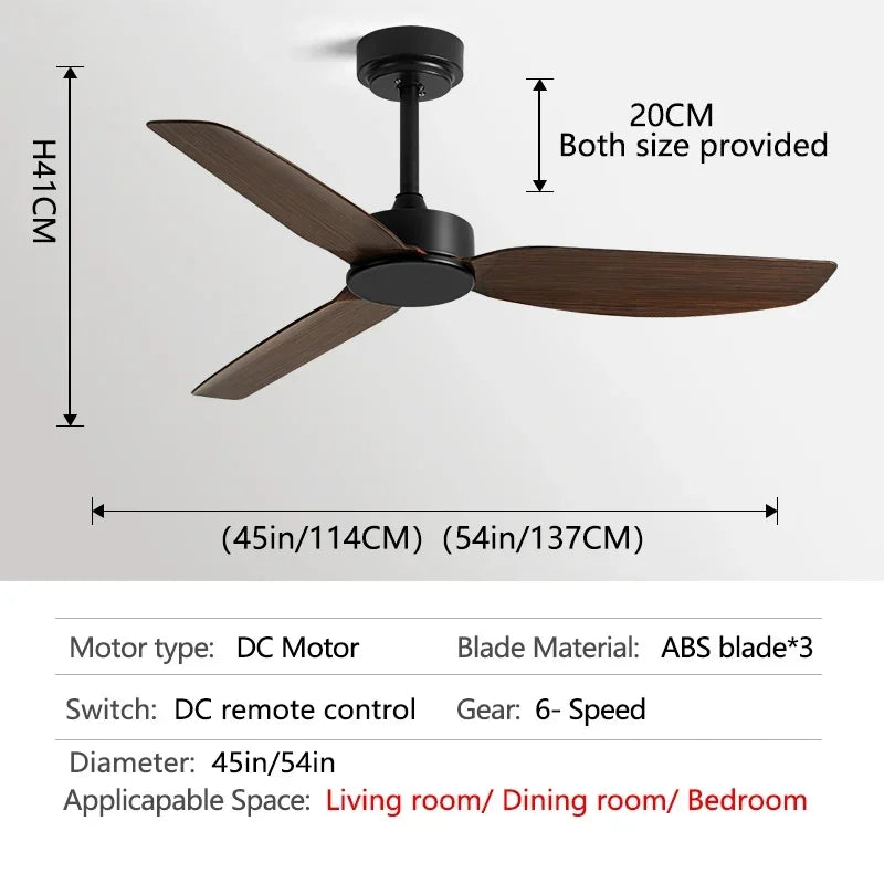 DecorBites™ 58-Inch Black Ceiling Fan with Remote Control for Commercial Use