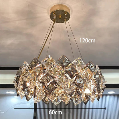 Lámpara de araña de cristal DecorBites™ | Lámpara de comedor de lujo para salón | Lámpara de techo moderna