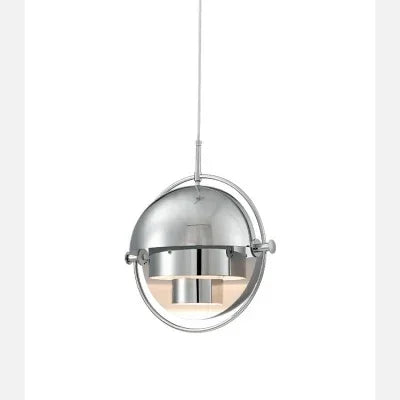 Danish Iron And Glass Pendant Light in Gold or Chrome