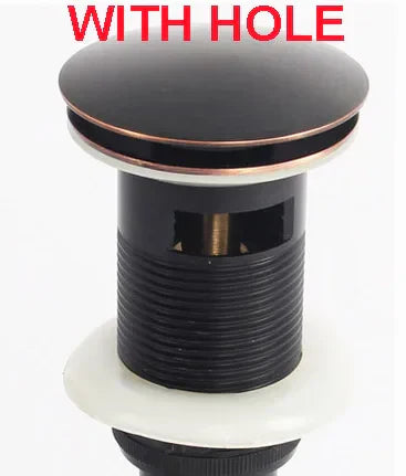 DecorBites™ Brass Pop Up Sink Drain - Antique Brass Gold Black Bathroom Basin Waste