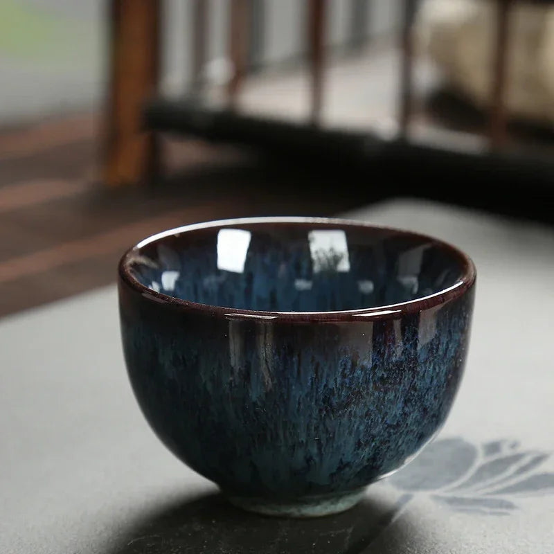 1pcs Mini Tea Bowl Kiln Transformation Ceramic Tea Cup Chinese Kung Fu Teacup Espresso Coffee Cups Household Afternoon Teacups