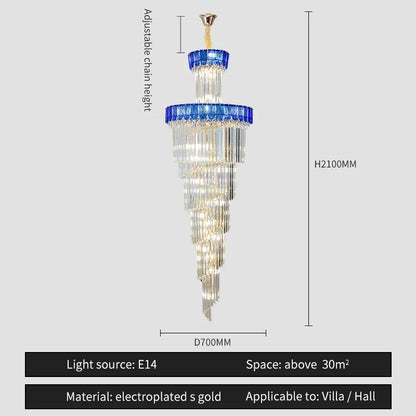 DecorBites™ Crystal Chandelier: Elegant Villa Living Room Lighting