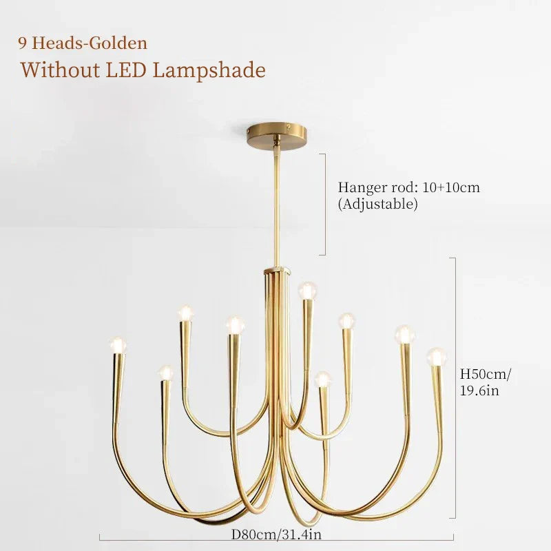 DecorBites™ French Style Black Pendant Light Chandelier - Luxury LED Ceiling Lamp