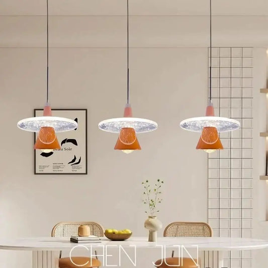 Lámpara de araña moderna DecorBites™ con forma de platillo volante LED para comedor o dormitorio - Diseño italiano de Frisbi