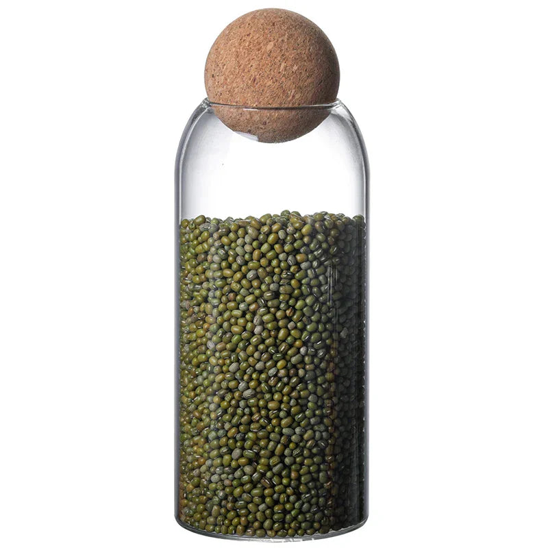 DecorBites™ Glass Bottle Dispenser Set: Jars, Shampoo, Olive Oil, Makeup Jar