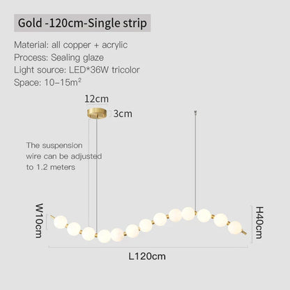 DecorBites™ Brass Full Copper Modern Chandelier Light Fixture for Stylish Living Spaces