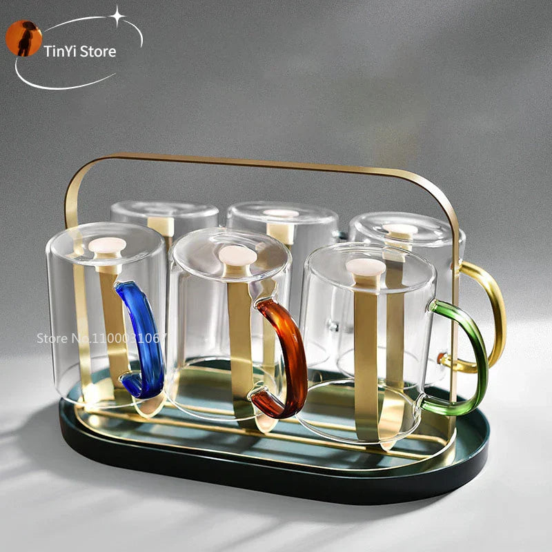 Glass Round Handle Cup