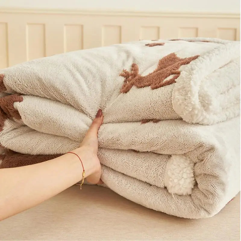 Decobites Winter Wool Blanket: Warm, Thick, Soft Bed Cover for Office, Sofa, or Home