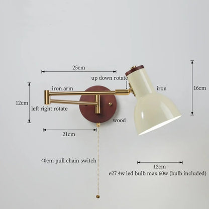 Lámpara de pared LED DecorBites™ Creamy Iron para dormitorio, sala de estar, baño, espejo y escalera.