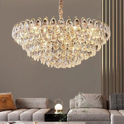 DecorBites™ Crystal Chandelier Ceiling Light for Living Room Bedroom Dining Room