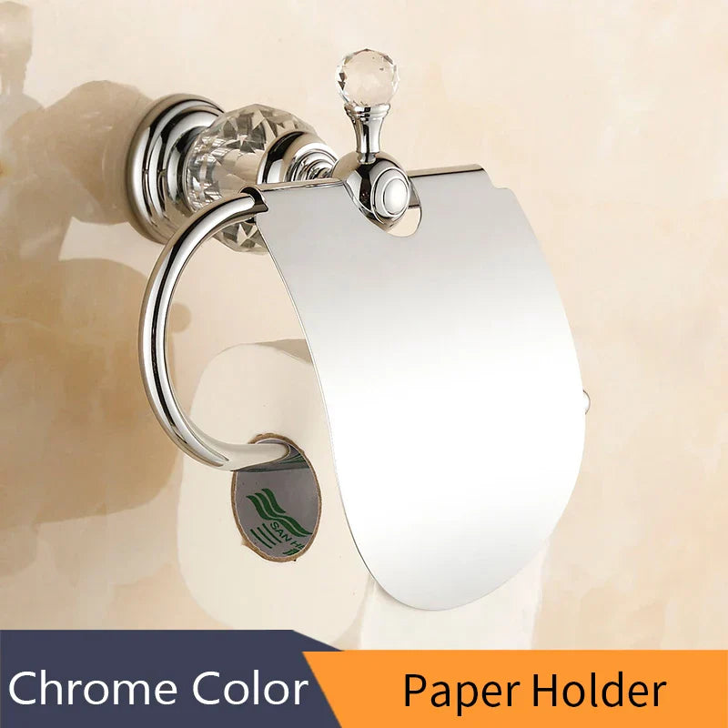 Juego de accesorios de baño DecorBites™ Crystal Brass Gold