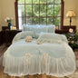 Decobites Princess Ruffle Lace Bedding Set with Romantic Wedding Theme