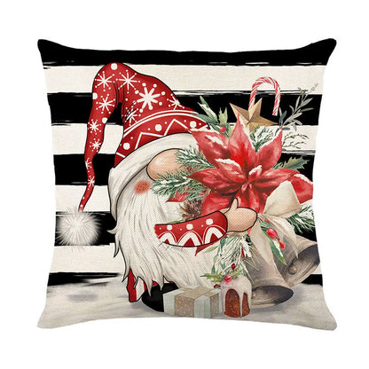 DecorBites™ Christmas Santa Claus Linen Pillowcase - Sofa Cushion Cover, Decorative Living Room Pillow Cover