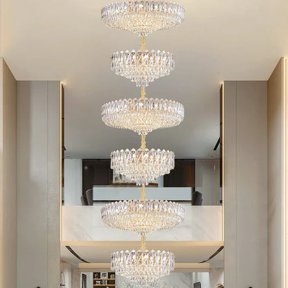 DecorBites™ Crystal Duplex Chandelier: New Light Luxury Post-Modern Hall Lighting for High Living Room