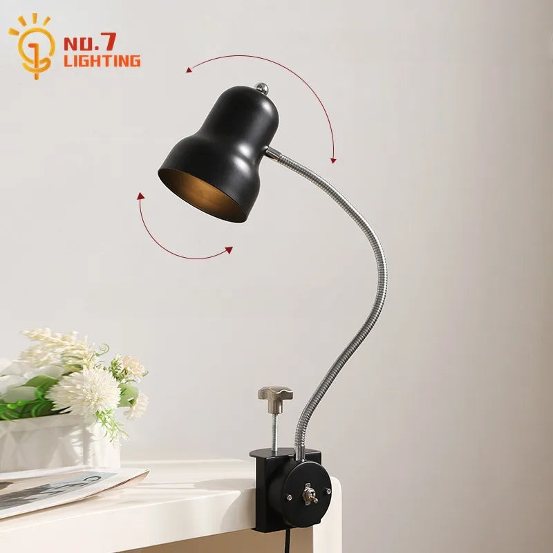 DecorBites™ Adjustable LED Desk Lamp Red/Orange/Black E27 - Studio Bedside Reading Light