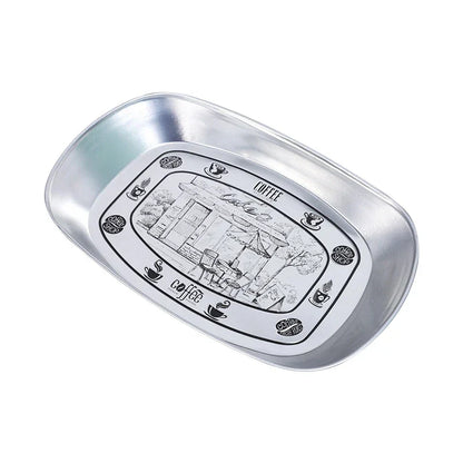 DecorBites™ Christmas Fruit Tray Santa Claus Snowman Print Decorative Plate