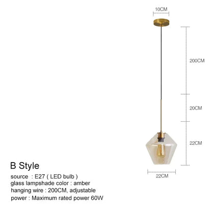 DecorBites™ Glass Chandelier Lighting for Home Dining Room Kitchen Decor Pendant Lights