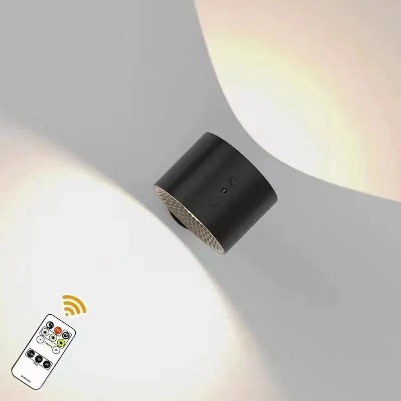 DecorBites™ Double Head LED Wall Lamp Touch Control Remote, 360° Rotation, USB Rechargeable