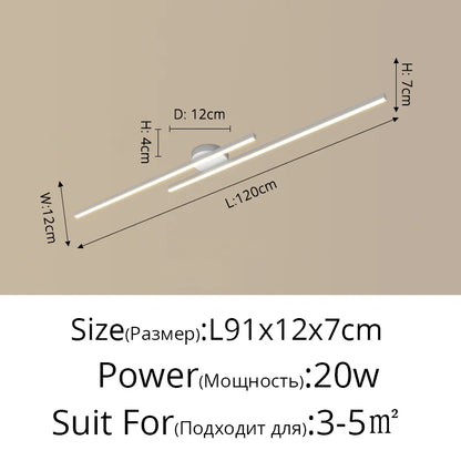 DecorBites™ LED Strip Chandelier Modern Creative Ceiling Lamp for Aisle Corridor Balcony Lighting