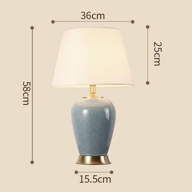 DecorBites™ Ice Crack Ceramic Table Lamp for Bedroom and Study