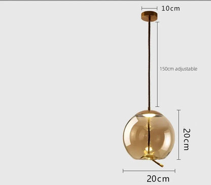 DecorBites™ Glass LED Chandeliers for Living Room Bedroom Kitchen Pendant Lamp