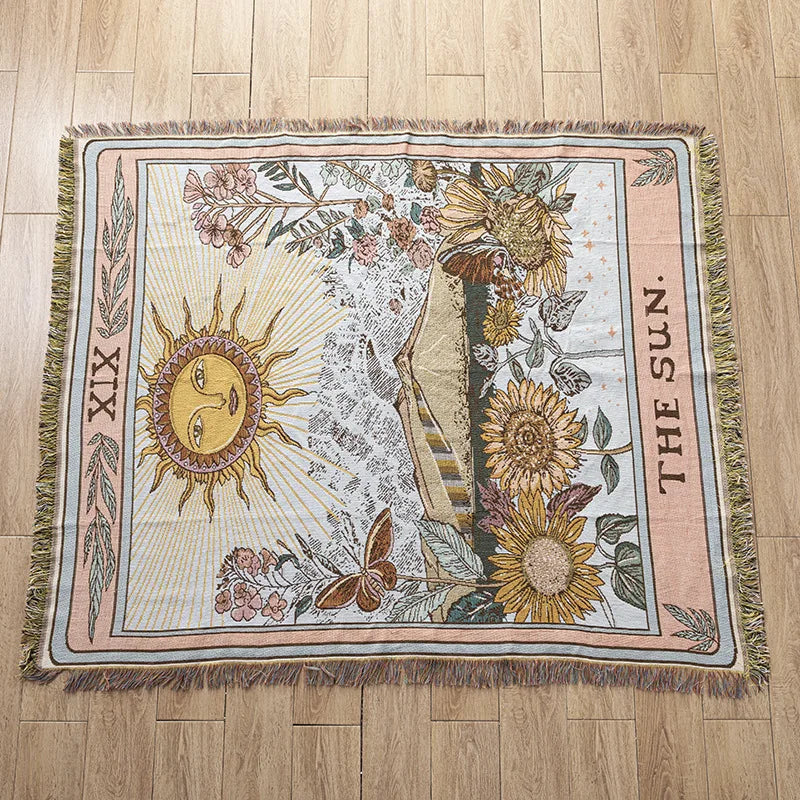 DecorBites™ Knitted Tapestry Sofa Blanket - Light Luxury Decorative Blanket for Living Room, Nap Bedspread, Picnic, Camping Mat