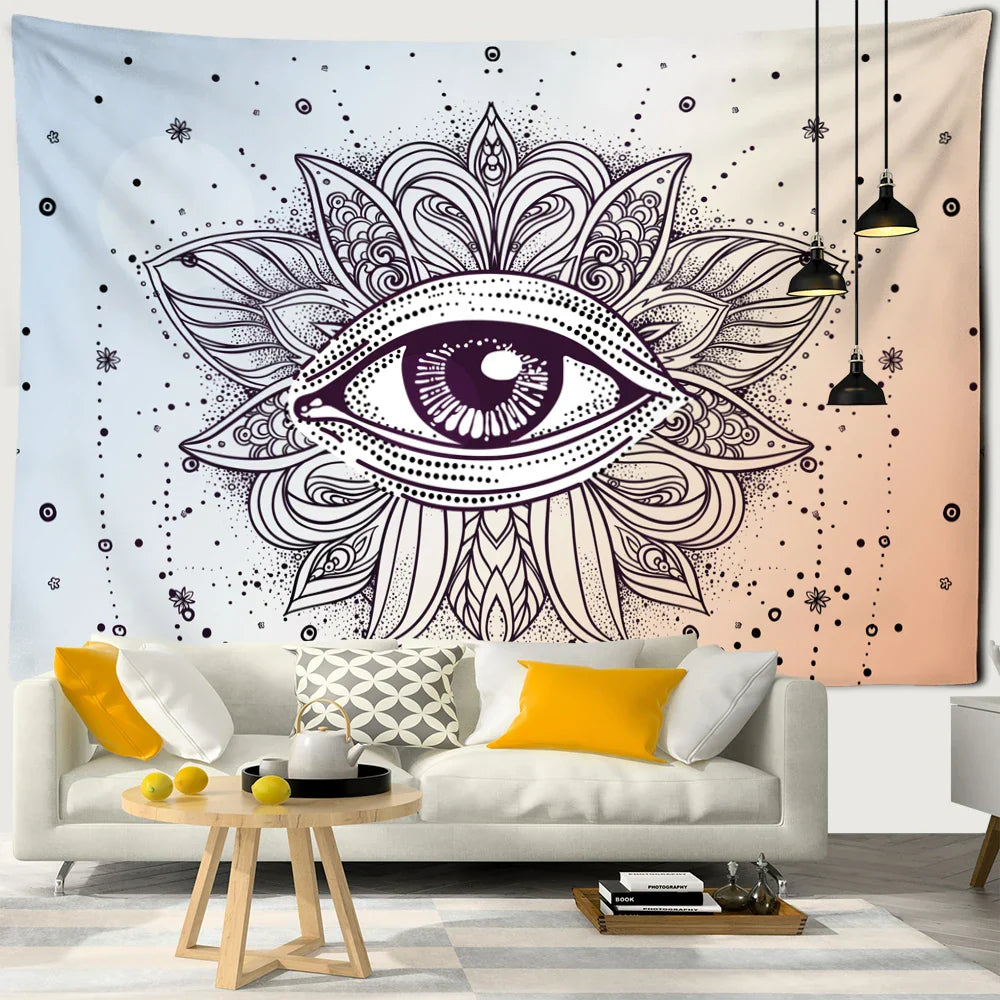 Decobites Orange Eye Tapestry Wall Hanging for Psychedelic Home Decor