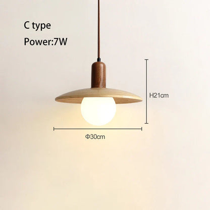 DecorBites™ Japanese Style Wooden Pendant Lamp for Bedroom and Restaurant Decor