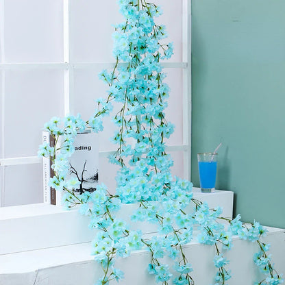 DecorBites™ Ramo de flores artificiales de sakura: Decoración para arco de rosas de jardín en bodas