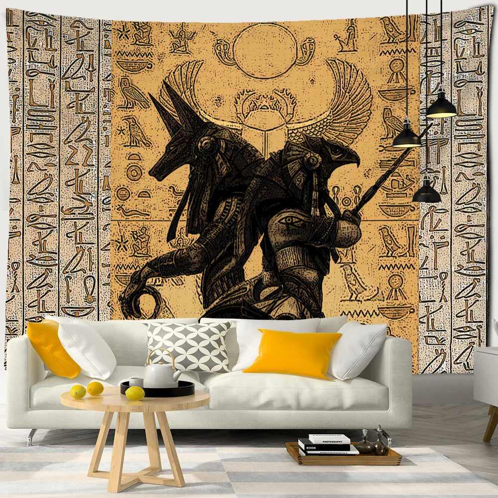 Egyptian Mystique Tapestry Wall Hanging by Decobites: Retro Psychedelic Home Decor & Hippie Art