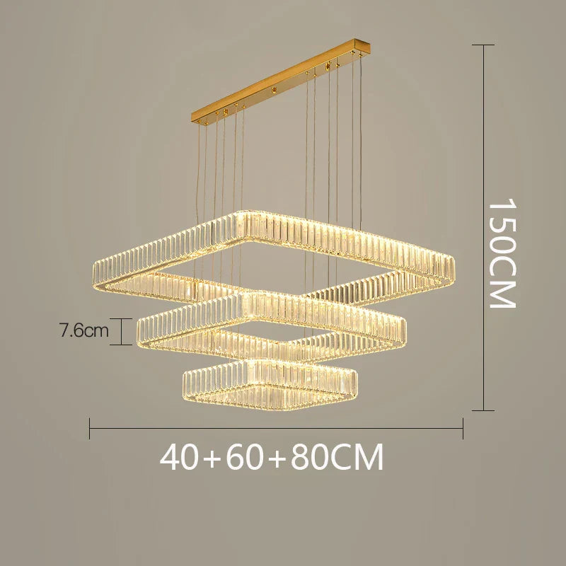DecorBites™ Crystal Chandelier: Luxury Living Room & Bedroom Pendant Light