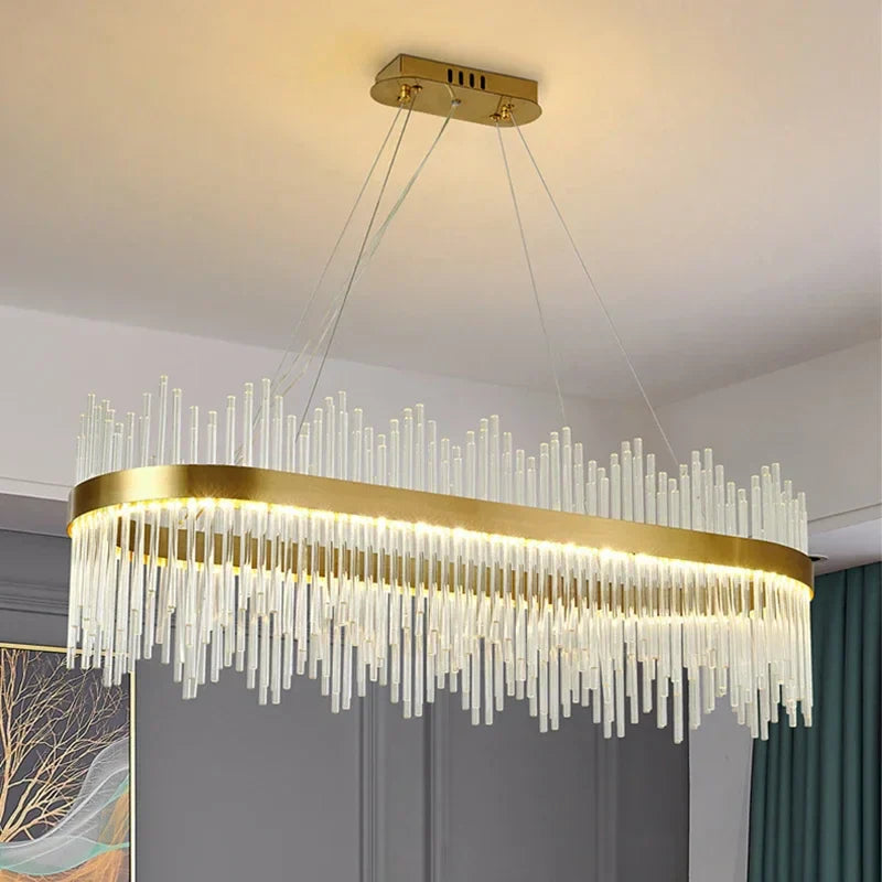 Decorbites™ Gold LED Kreis Kristall-Lüster: Elegante Heim-Pendant-Beleuchtung für Wohnzimmer, Schlafzimmer, Küche