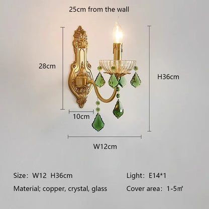 DecorBites™ Green Crystal Chandelier for Living Room - Bohemian Style LED Pendant Lighting