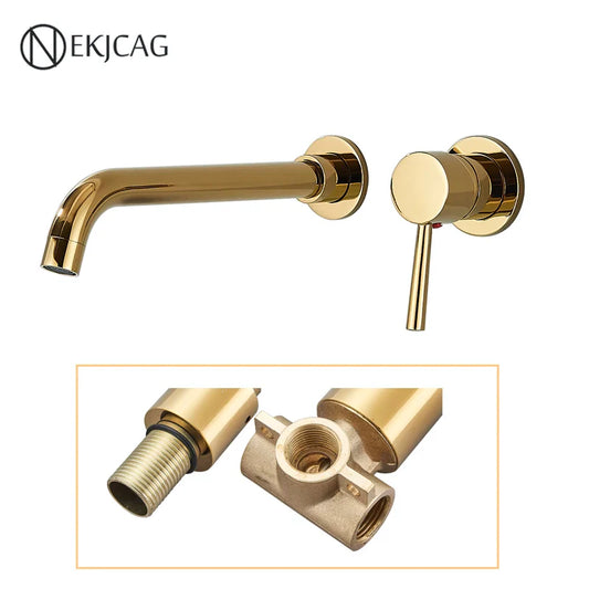 DecorBites™ Gold Basin Faucet: Single Handle, Hot & Cold Water, Matte Black Finish