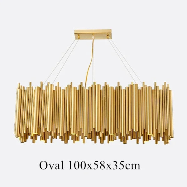 DecorBites™ Gold Stainless Steel Chandelier LED Project Lamp
