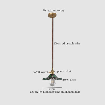 DecorBites™ Green Glass LED Pendant Lights - Nordic Minimalist Style for Bedroom, Living Room