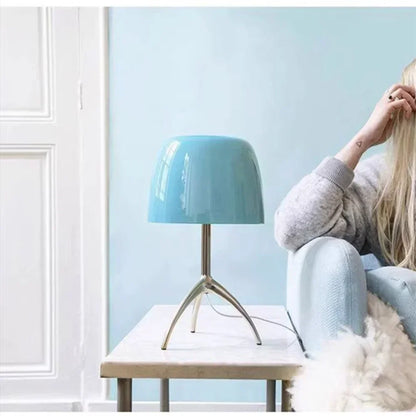 DecorBites™ Glass Shade Table Lamp: Designer Tripod Desk Light for Bedroom