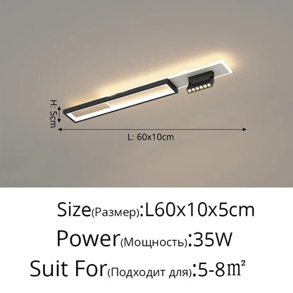 DecorBites™ Acrylic LED Chandelier with Spotlights, Black/Gold, Living Room Bedroom Lighting