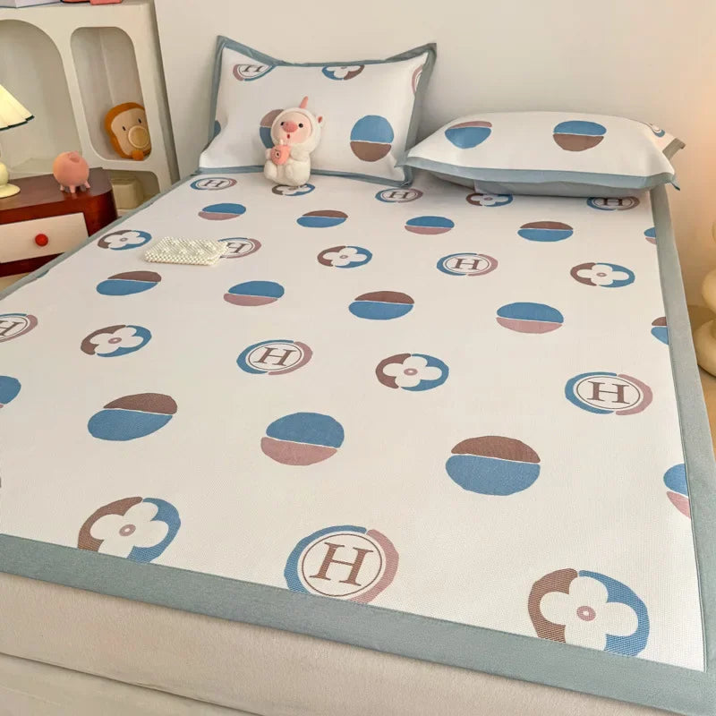 DecorBites™ Antibacterial Pattern Mat Set | Skin-Friendly & Soft Mattress | Summer Air Conditioning
