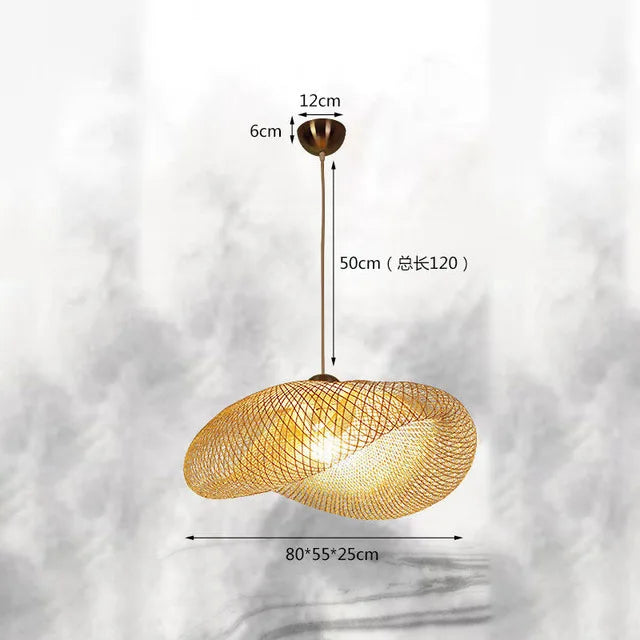 DecorBites™ Bamboo Chandelier: Handmade LED Pendant Light for Living & Dining Room.withOpacity