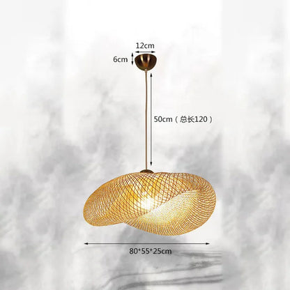 DecorBites™ Bamboo Chandelier: Handmade LED Pendant Light for Living & Dining Room.withOpacity