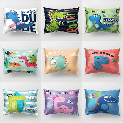DecorBites™ Cartoon Dinosaur Pillowcase for Home Decor and Kids Bedroom