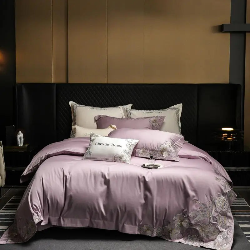 Embroidered Cotton Bedding Set 1000TC King Size