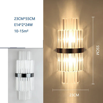 DecorBites™ Crystal Wall Lamp: Modern Light Luxury for Living Room, Bedroom, and Corridor.