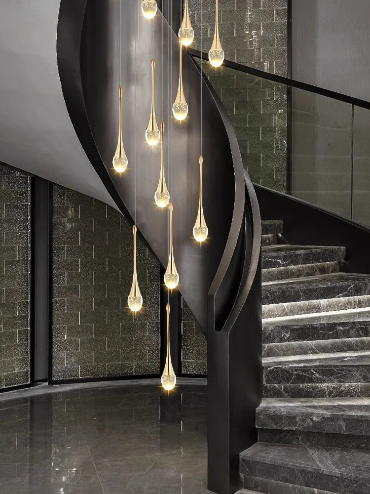 DecorBites™ Crystal Chandelier: Modern LED Pendant Light for Villa Living Room and Attic