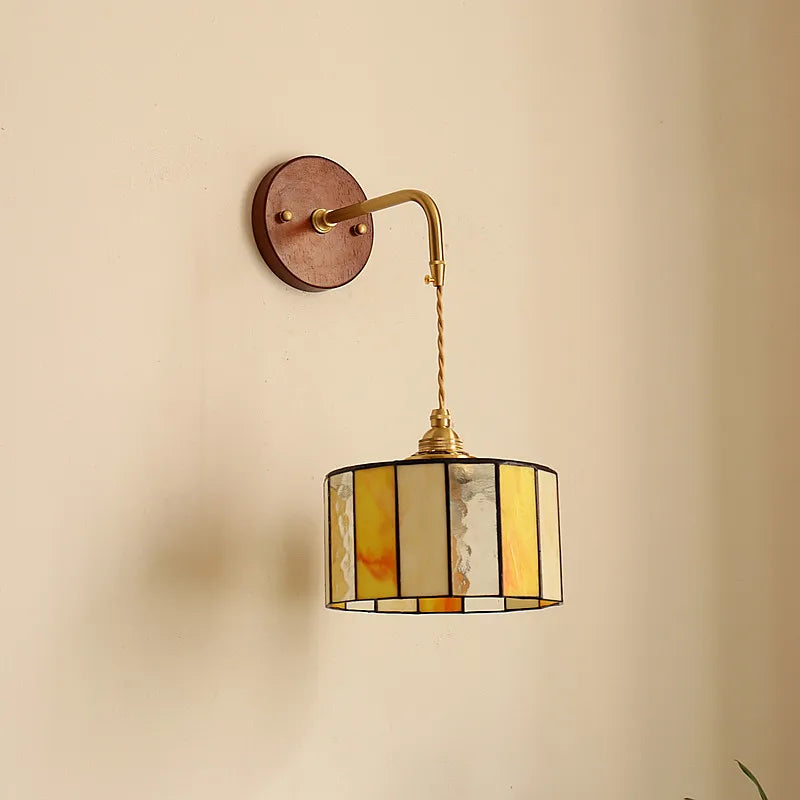 DecorBites™ Adjustable LED Wall Lamp Sconce Copper Wood Glass Stair Light