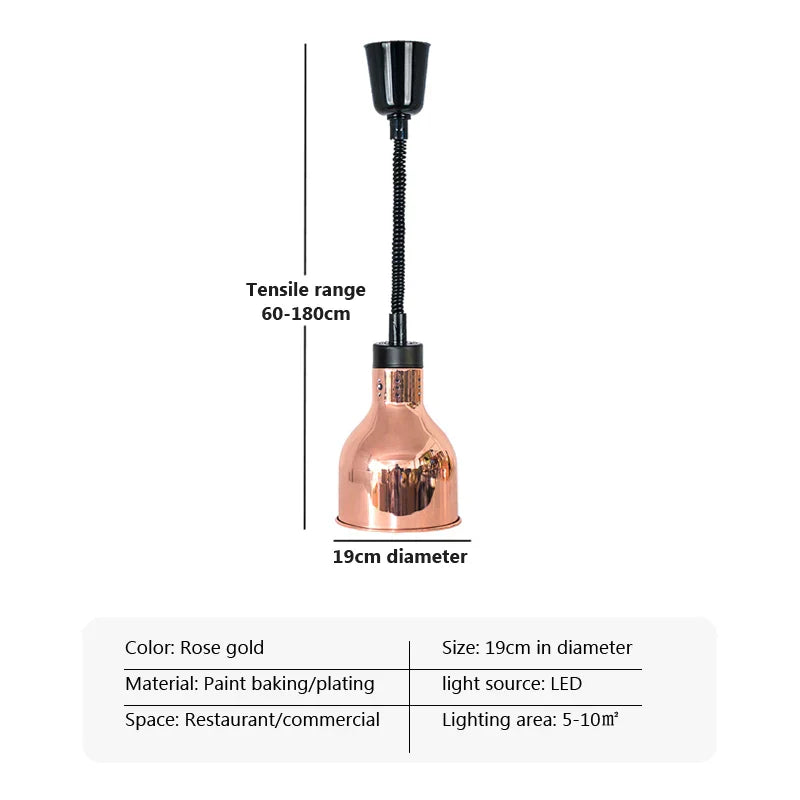 DecorBites™ Electric Heat Lamp Telescopic Food Preservation Pendant Light for Restaurants