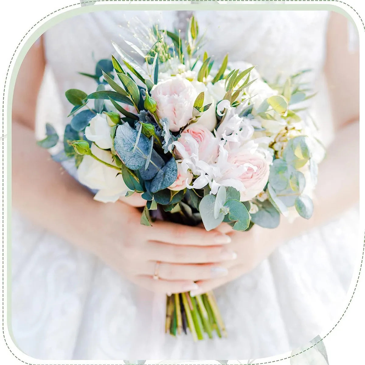 DecorBites™ - Combo de 30 plantas artificiales de tallo verde para ramos y decoración de eventos.